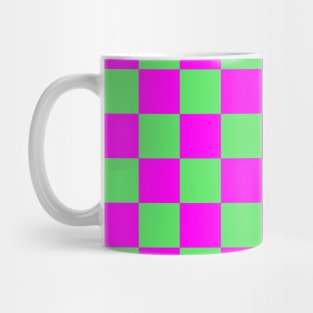 Checkerboard Square Seamless Pattern - Green & Magenta Mug